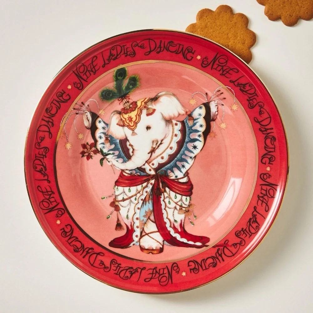 Taychamaythakool xAnthropologie Twelve Days of Christmas 12 Dessert Plates